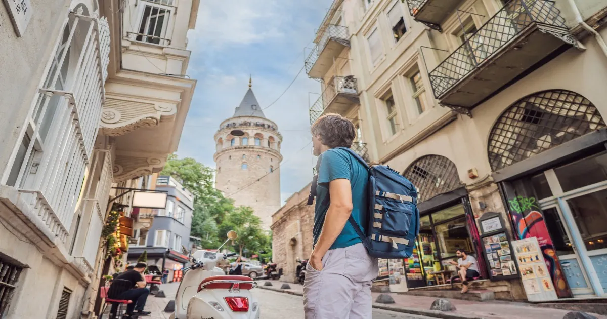Galata Tower and the surrounding historic district in Istanbul